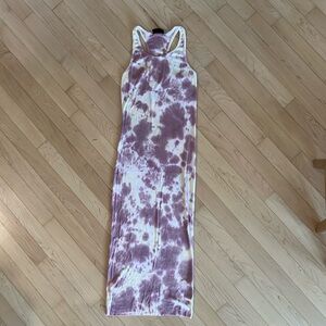 Women’s Casual Pink and White tank top midi dress🤍💖